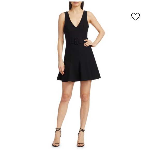 Cinq à Sept Black V-Neck Mini Dress - Picture 1 of 8